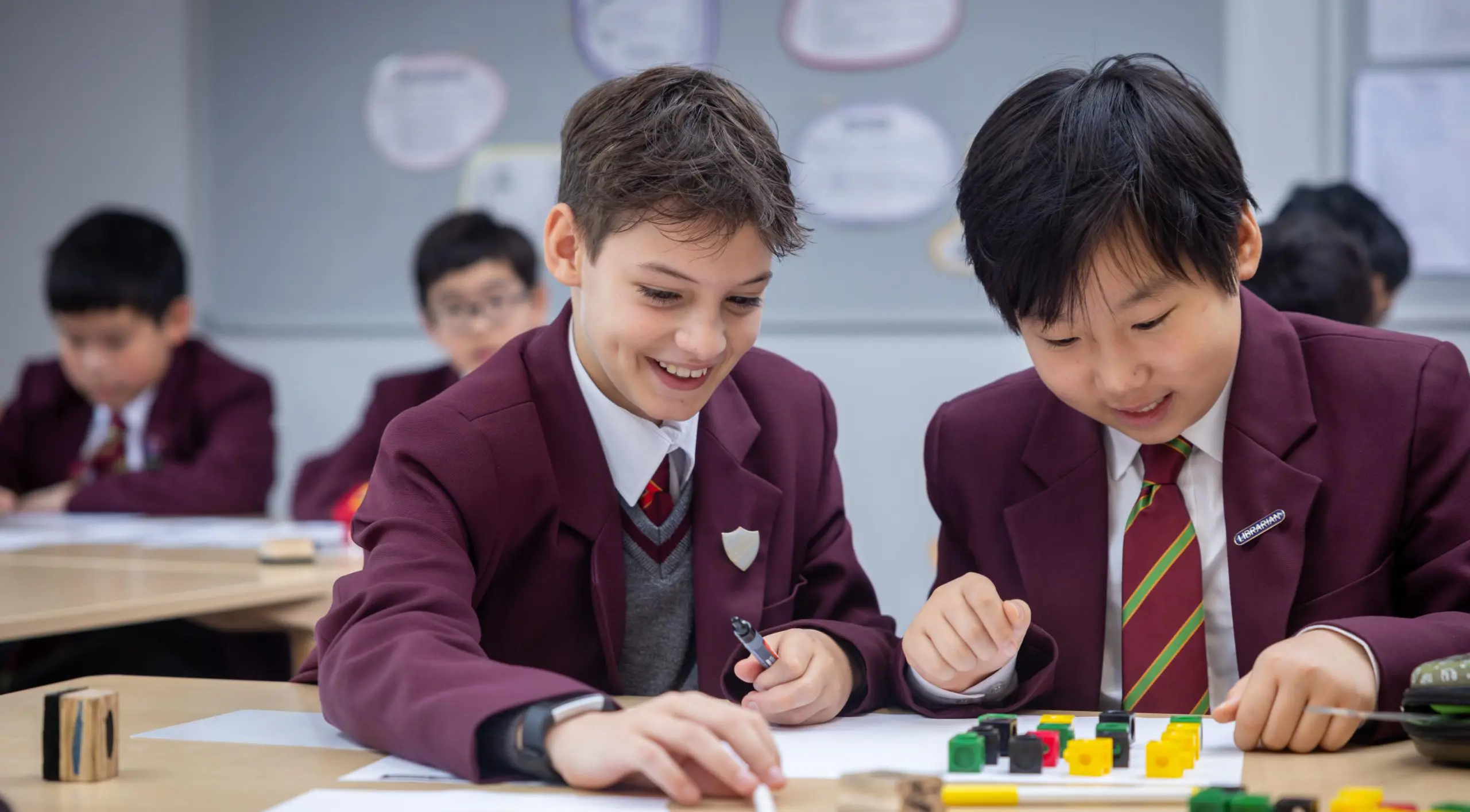 Boys working together on a task in lesson at Homefield Prep 