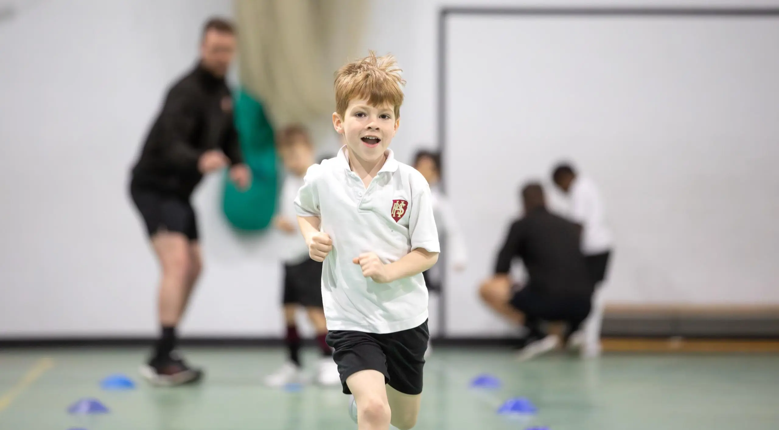 Boys having fun in PE lesson at Homefield Prep 