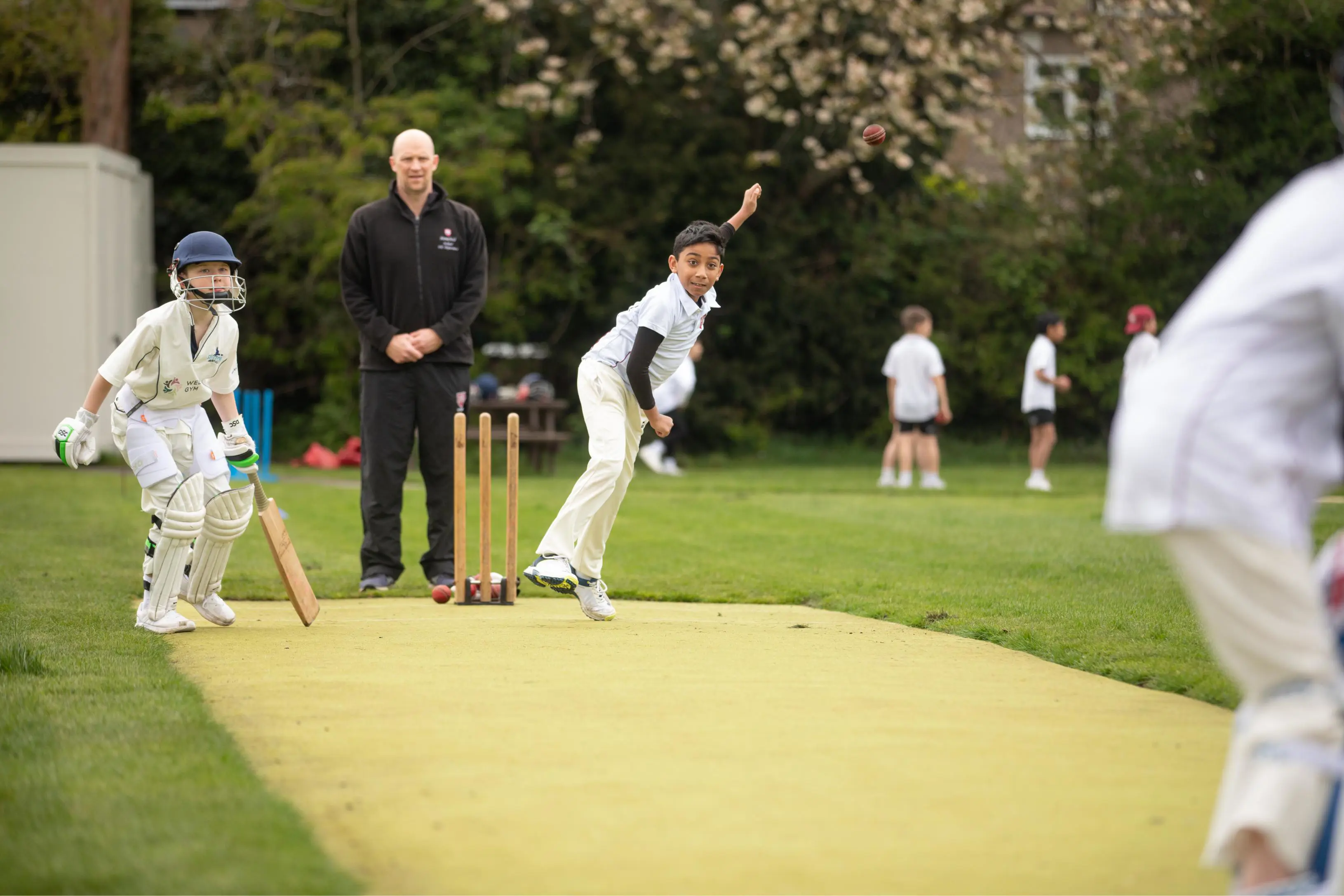 Boys playing cricket as an extra-curricular activity at Homefield Prep