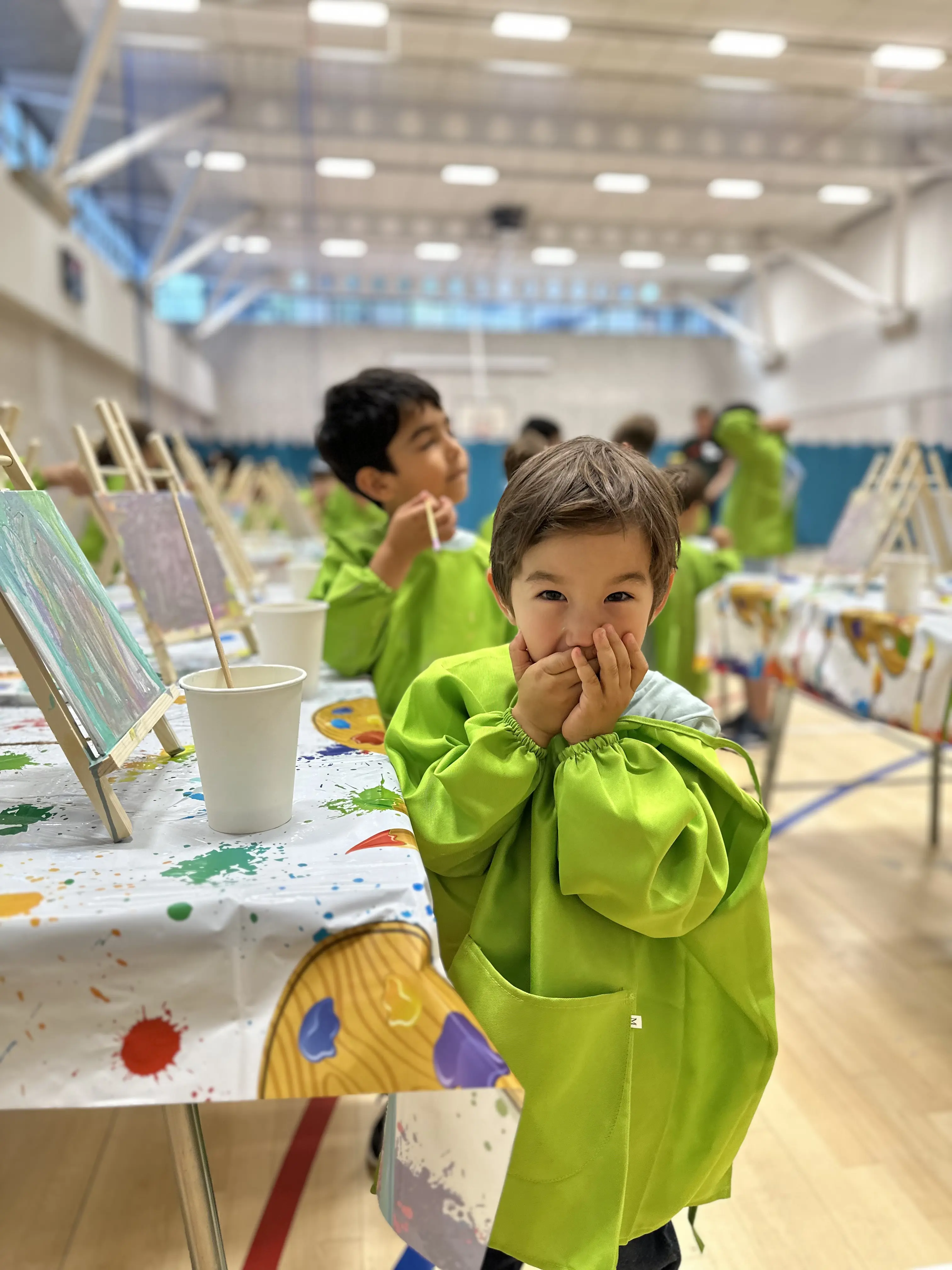 Boys painting during holiday club at Homefield Prep